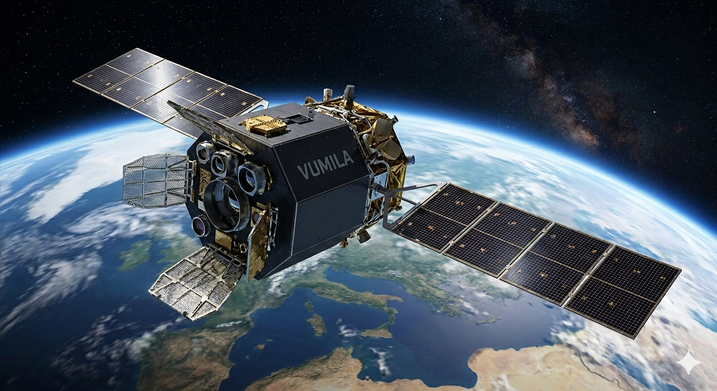 Satellite view of African conflict zone