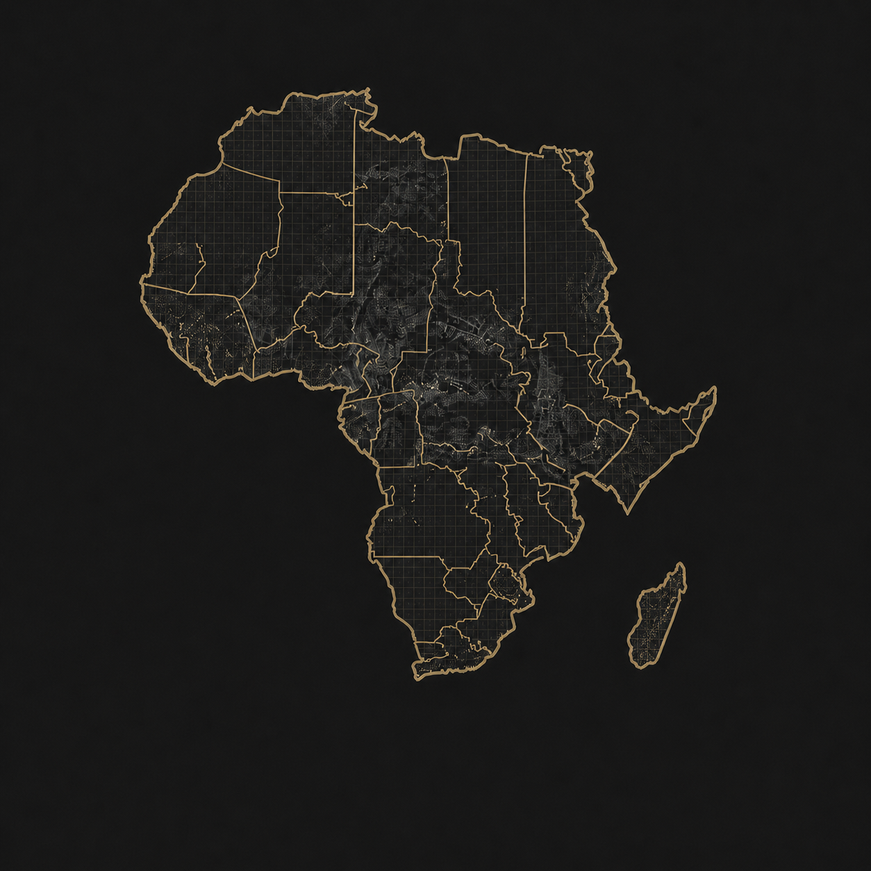 Map of Africa highlighting key security zones and mining corridors